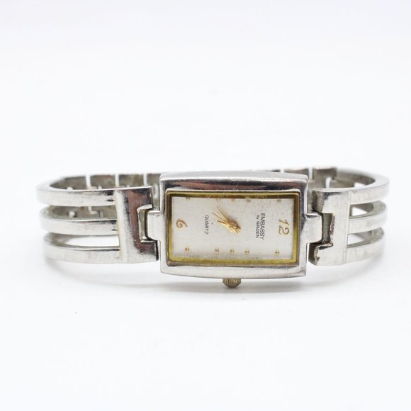 Vintage Embassy By Gruen Watch Womens Rectangular Silver Classic Quartz Dial - Picture 5 of 9